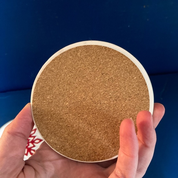 Set of 4 Snowflake Coasters - Red and Blue Accents - Picture 11 of 15